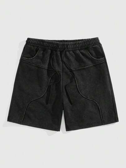 Street Life Men's Solid Color Drawstring Waist Pockets Casual Shorts