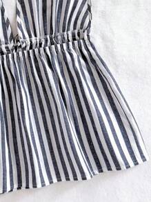 Soleia Vacation Beach Halter Neck Tied Contrast Stripe Tank Top
