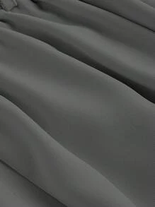 SHEIN MOD 高领纯色口袋连体裤，配腰带， - 灰色 - 查看 4