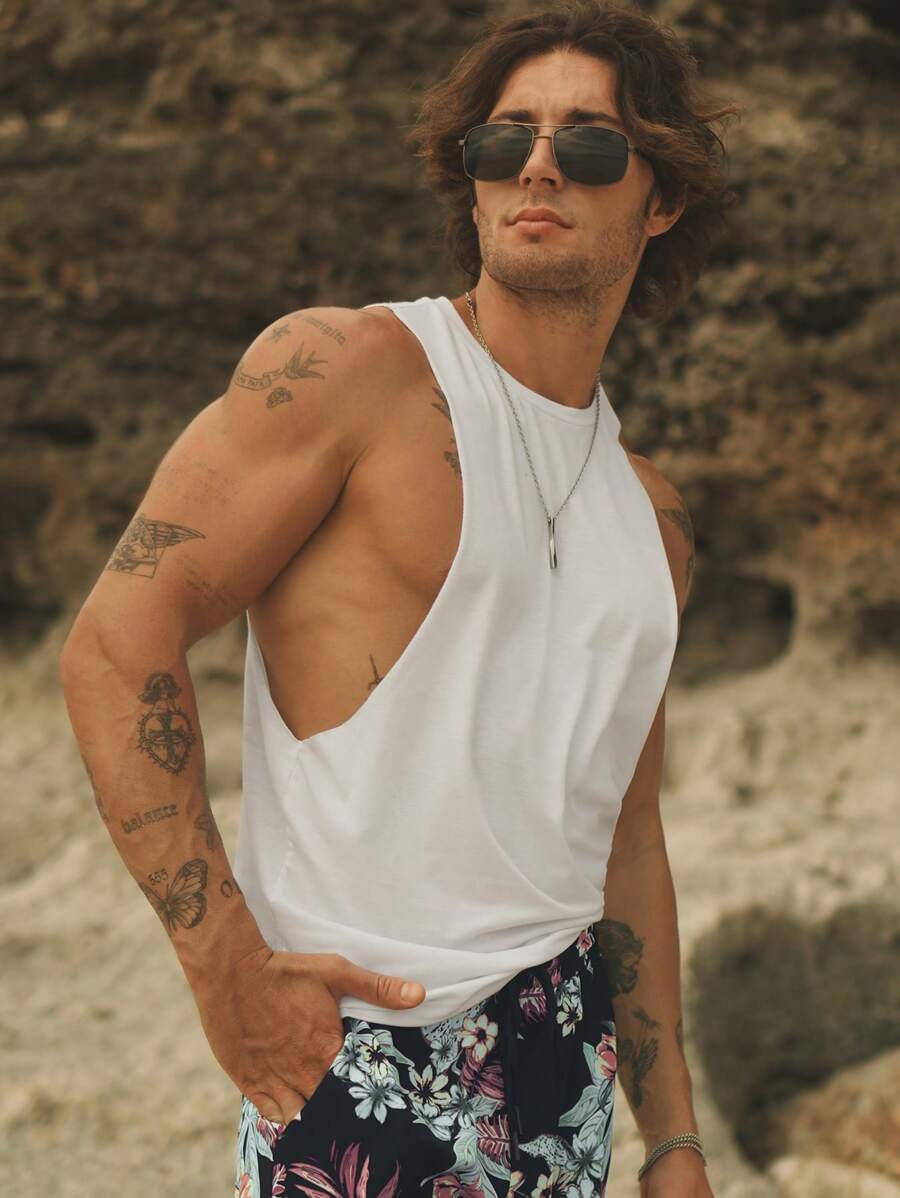 HIMLAND Men Solid Tank Top