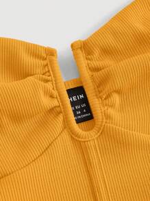 SHEIN MOD Festes Taschentuch Saum Corsagen Struktur Trägertop