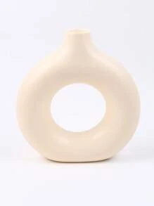 SHEIN 1pc Donut Shaped Vase | Minimalist Nordic Style Resin Crafts Flower Vase