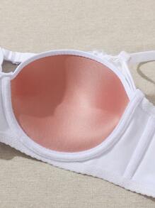 DesireSculpt 1 pieza Sujetador de lencería con cierre delantero con push-up y aros para mujer con aplicaciones de encaje