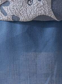 Toddler Girls' Ruffle Sleeve Dress, Black-Gold Color-Blocked Butterfly Decor Mesh Panel Design, Elegant & Luxurious, Suitable For Party, Gathering, Spring & Summer - Blue - View 4