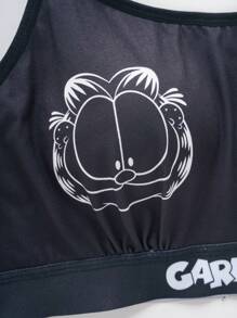GARFIELD | SHEIN 大码舒适可爱卡通猫咪印花胸罩和内裤套装