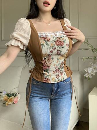 Feyla Camisa de manga corta casual y sencilla para mujer, adecuada para el verano