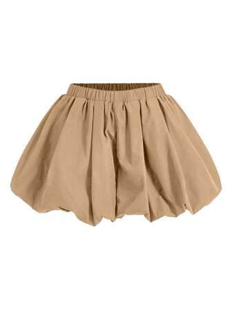 COSMINA 夏季休闲纯色荷叶边下摆短裤