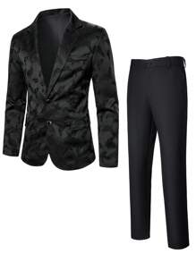 Manfinity AFTRDRK Men's Fashion Printed Suit Set , Men Dress Clothes , Prom Suits , Men Suit , Men Party Outfit