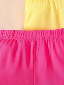 4pcs/Pack Young Girl' 5-Inch Heart Pattern Bike Shorts, School, Campus, College - Multicolor - View 6