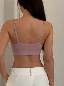 DAZY 无缝针织无钢圈轻提加厚罩杯女士文胸，返校季女士内衣 - 粉色 - 查看 2