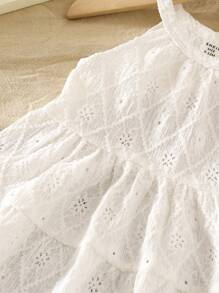 SHEIN Vintaside Kids 女宝宝休闲度假针织纹理连衣裙，适合旅行