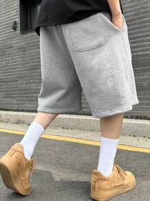 DAZY Pantalones cortos grises sueltos y casuales para hombre, de vuelta al colegio