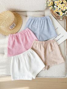 Bộ 4 quần short sọc lưng thun co giãn mùa hè cho bé gái - Nhiều màu - Xem 2