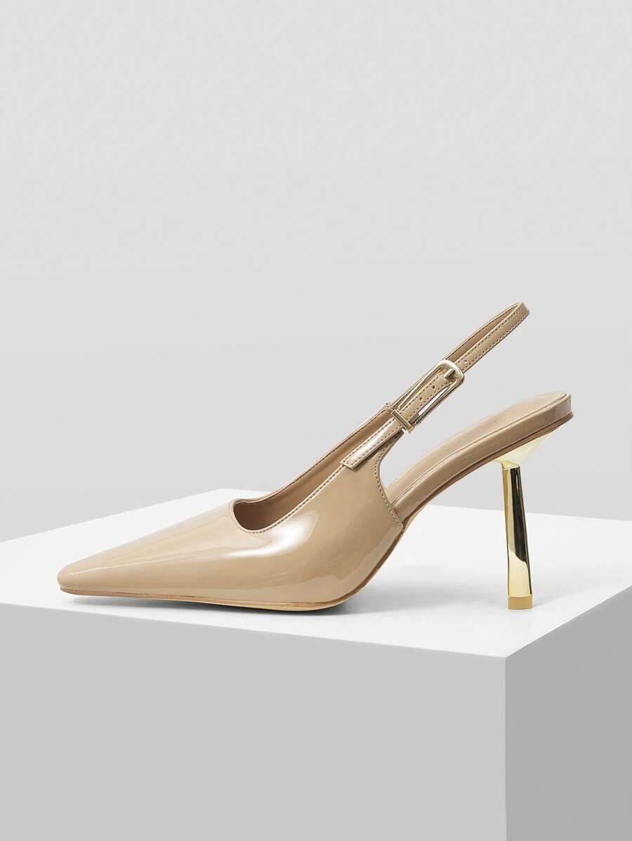 MOTF PREMIUM TACONES ESTILOSOS CON PUNTERA AFILADA Y TIRA TRASERA - Albaricoque - Ver 1