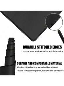 SHEIN 1 件武士游戏配件桌垫鼠标垫动漫鼠标垫电脑桌大垫子游戏玩家办公室设置鼠标返校 - 黑色 - 查看 3