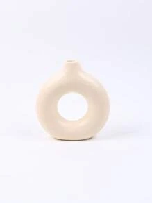 SHEIN 1pc Donut Shaped Vase | Minimalist Nordic Style Resin Crafts Flower Vase