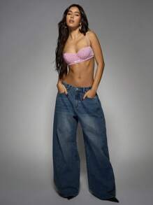 MISSGUIDED 夏季条纹胸罩上衣全棉混纺紧身胸衣裁剪背心Cami可调节意大利面条肩带海滩节日穿假日时尚 - 紅色 - 查看 3