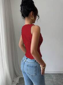 Chiquease Elegant Fashion Stylish Slim Fit Sleeveless Camisole - Red - View 2