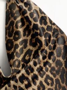 Sweetra Black Plunging Neck Backless Tied Sleeveless Sexy Bodycon Mini Dress - Multicolor - View 4