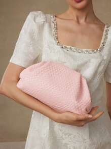 MOTF PREMIUM PU LEATHER TEXTURED CLUTCH - Pink - View 1