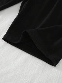 SHEIN Explorewe 少女两件套休闲舒适黑色和深灰色骑行短裤套装