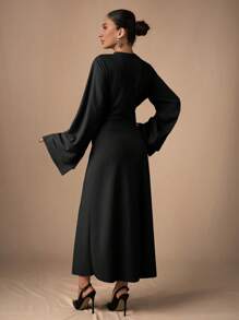 EURMUSE Beige Long Pleated Style Pants, Fashionable For Summer - Black - View 2