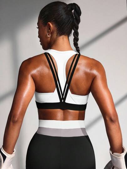 Powerista 女士拼色日常健身运动文胸