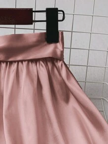 SHEIN Clasi Women Solid Color Knotted Waist Elegant Commuter Skirt - Pink - View 3