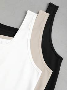 Sweetra ملابس علوية كاجوال للنساء ذات الحجم الكبير بياقة مربعة بأكمام قصيرة وطيات مناسبة للصيف - متعدد الألوان - مشاهدة 3