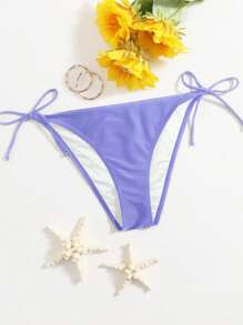 SHEIN Swim Bottom de bikini con nudo de unicolor para playa y vacaciones