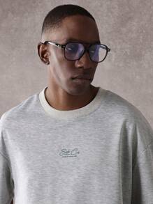 SUMWON Santa Cruz 标志印花运动休闲套装超大 T 恤搭配低裆短裤夏季休闲两件套街头运动套装 - 灰色 - 查看 5