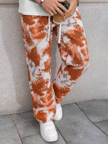 Manfinity Hypemode 男士扎染黑白撞色阔腿直筒裤