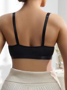 Moonlight&Mama Maternity Solid Color Nursing Comfort Bra - Black - View 2