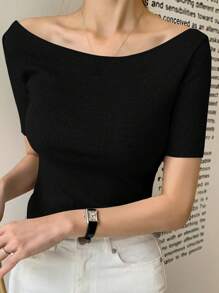 Wynsel Women's Round Neck Slim-Fit Short Sleeve Elegant T-Shirt, Grey, Spring/Summer,Business Casual Women