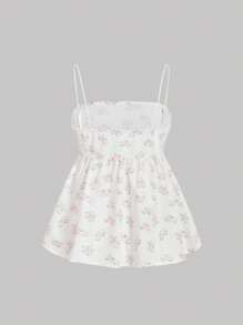 SHEIN MOD Top de mujer tipo camisola con estampado floral ditsy - Rosa Pálido - Ver 2