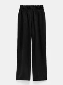 Maija 2025 Spring/Summer New Arrival Casual High-Waisted Pleated Black Comfortable Women's Pants, Suitable For Music Festivals, Beach Trips, Everyday Casual, Romantic City Vacation, Suitable For Outings, Gatherings, Weddings, Guests, Vintage Style, Graduation Season