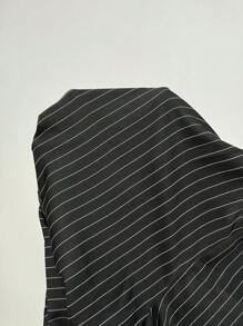 SHEIN EZwear 大码女式直筒撞色休闲裤 - 黑與白 - 查看 5