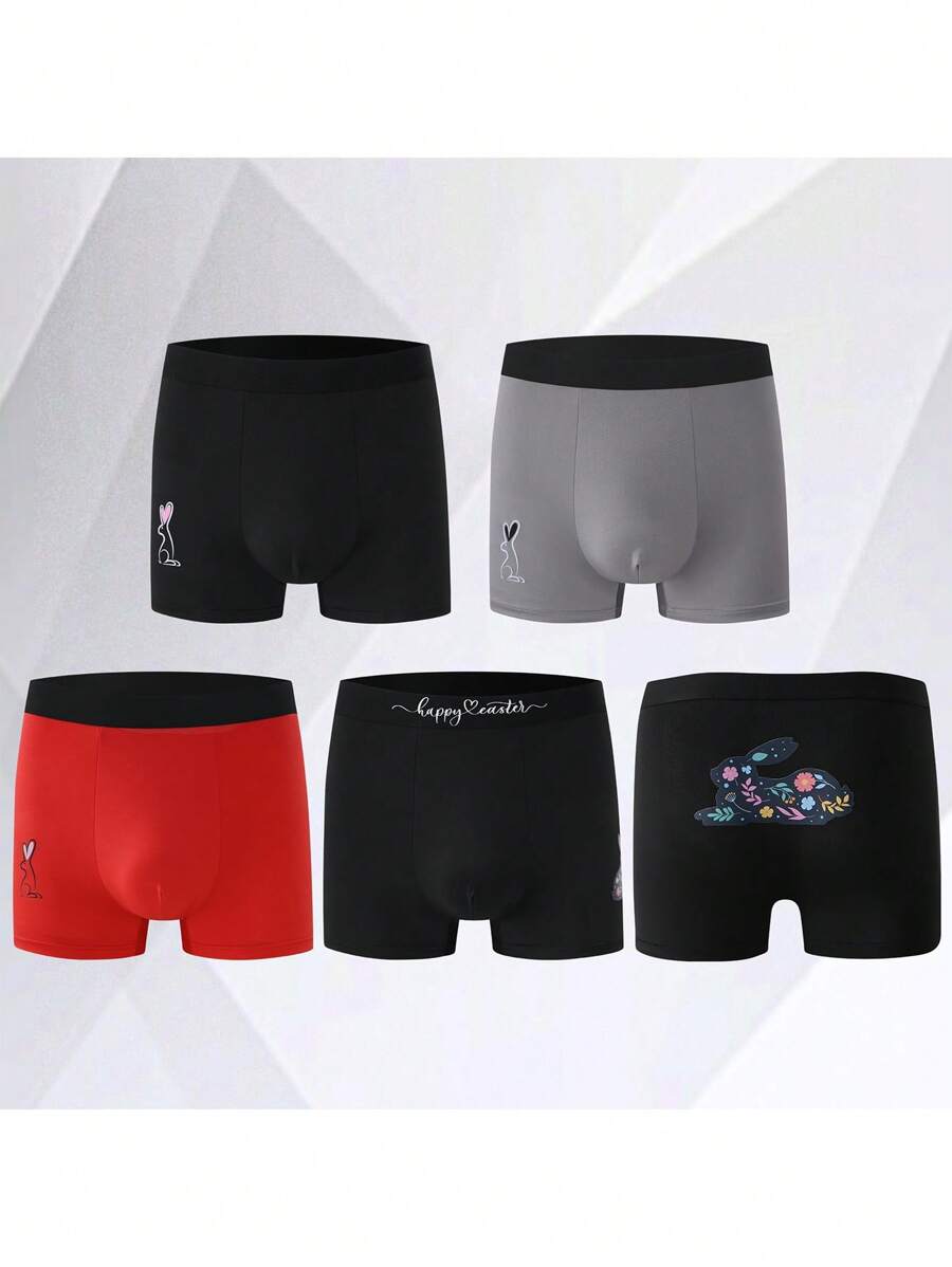 5pcs/Set Easter Men's Boxer Briefs - Multicolor - View 1