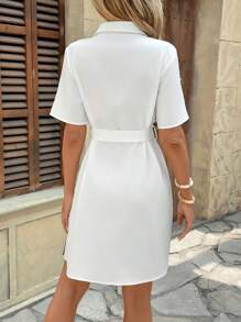 SHEIN Clasi Women Short Sleeve Simple Fashion Dress, Suitable For Summer - Multicolor - View 2