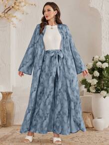 Al Najma 2pcs Women Tie-Dye Printed Long Jacket And Long Pants Set - Multicolor - View 3