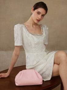 MOTF PREMIUM PU LEATHER TEXTURED CLUTCH - Pink - View 8