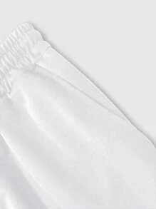 Manfinity Homme 2pcs/Set Plus Size Men's Letter Print Short Sleeve T-Shirt And Pocket Shorts Set - Multicolor - View 4