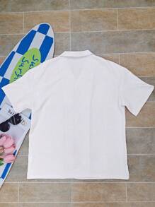 Manfinity Dauomo Men's Floral Print Short Sleeve Single-Breasted Casual Shirt