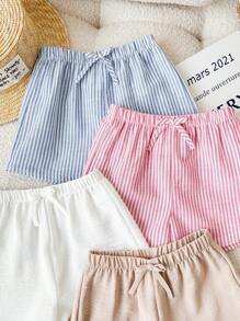 Bộ 4 quần short sọc lưng thun co giãn mùa hè cho bé gái - Nhiều màu - Xem 3
