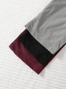 Elladie kids 3-Piece Young Girl' Casual Solid Color Ribbed Leggings With Bow Elastic Waist, Comfortable Everyday Wear, Spring/Autumn, School, Campus, College Summer Holiday - Multicolor - View 3