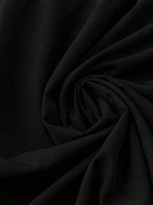 SHEIN CURVE+ Plus Size Summer Woven Band Patchwork Casual Dress - Black - View 4