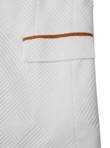 Manfinity Mode 男士翻领长袖夹克和裤子西装套装 - 白色 - 查看 6