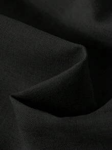 SHEIN 2 件套 男童纯色领短袖上衣和修身长裤 - 黑色 - 查看 6