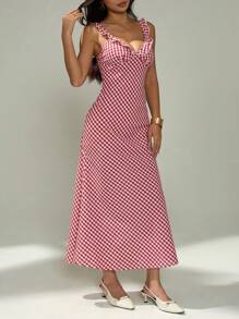 SHEIN PETITE Vestido midi casual para mujer, minimalista y de moda para uso diario, vestidos de verano y ropa de primavera