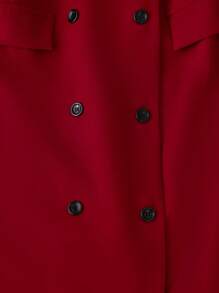 GlowEve Casual Solid Color Double-Breasted Sleeveless Blazer - Red - View 4